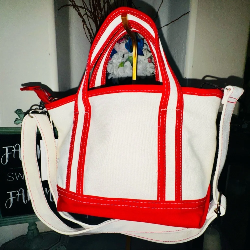 Aeropostale Red & White Farm Fresh Tote crossbody Bag w coin purse & charms NWT - Picture 2 of 16